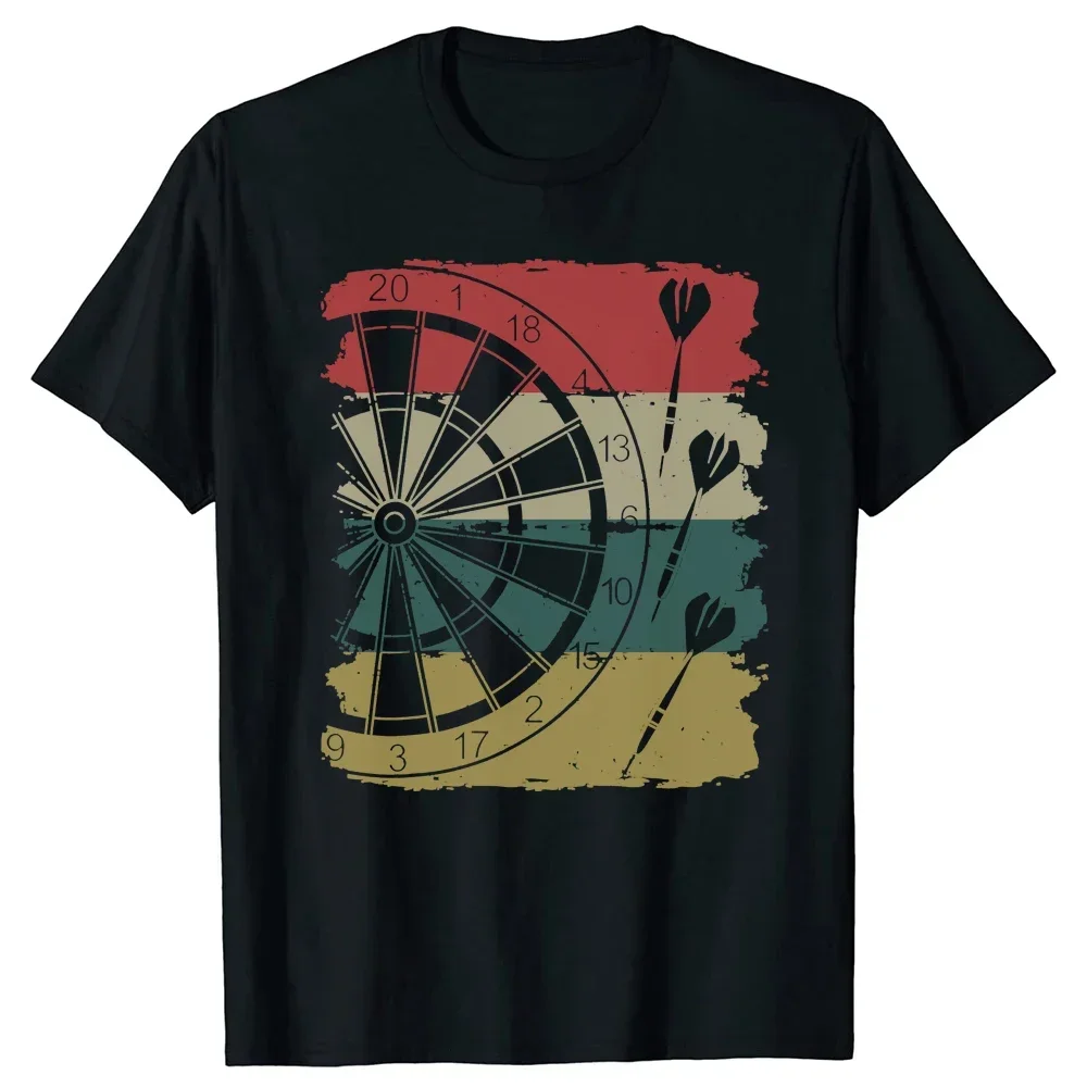 Round Neck Short-Sleeve Fashion Tshirt Retro Vintage Dartboard Dreams Darts Player Tops Clothing Casual T-shirts 2024 Cotton