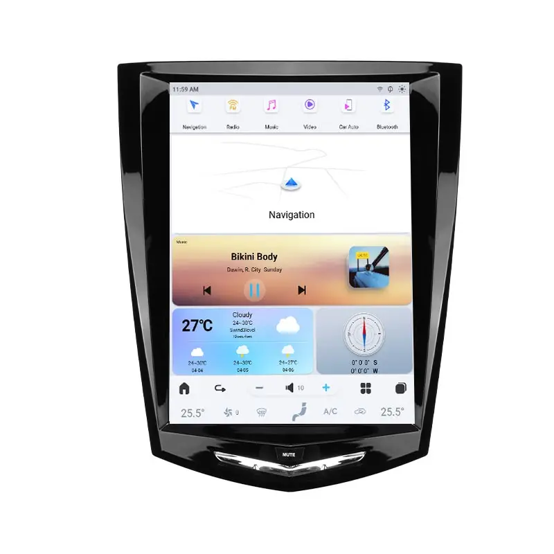 10.5 Inch Android 13 For Cadillac ATS CTS SRX 2013-2018 Car Radio GPS Navigation Vertical Screen Video Android Multimedia Player