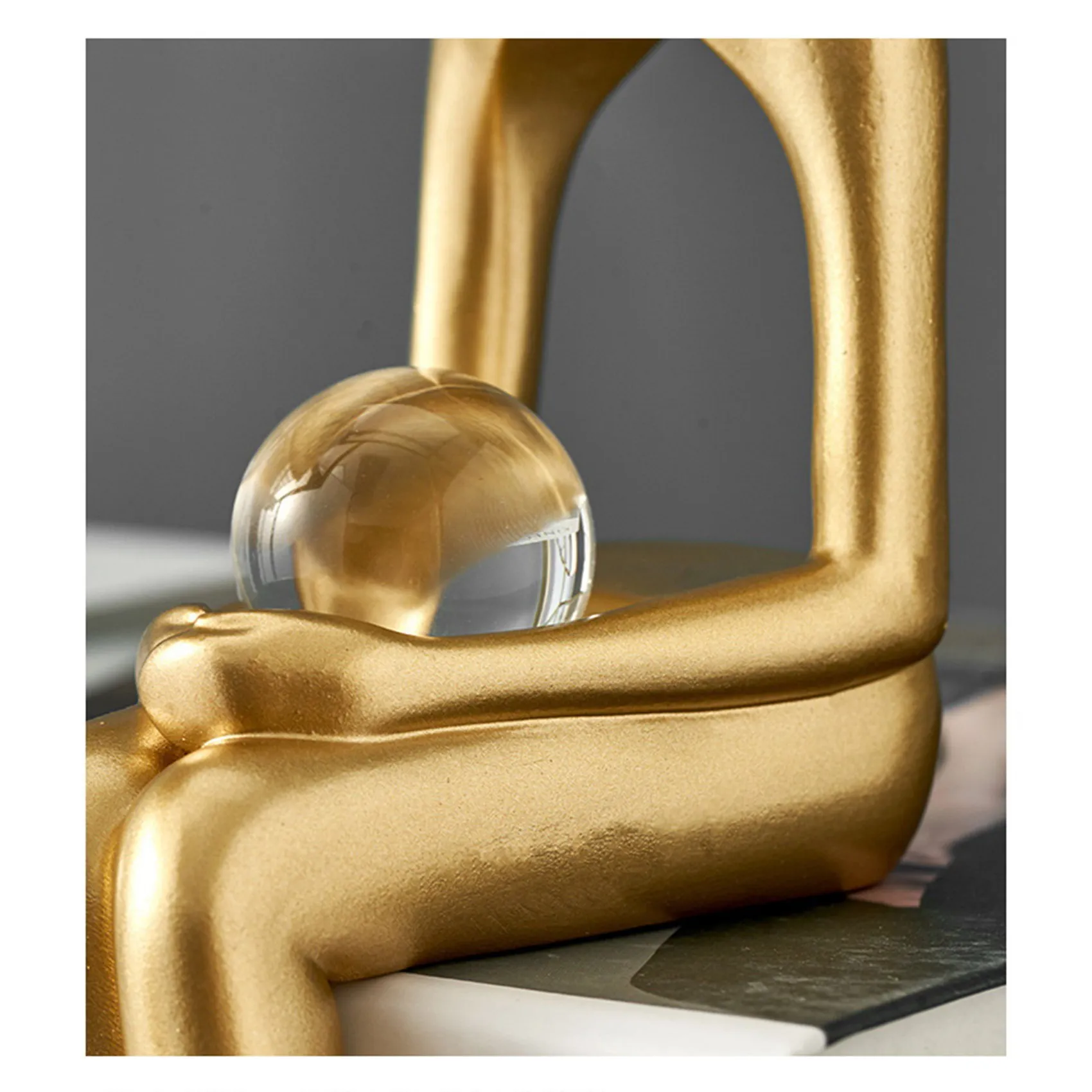 Thinker Statue Abstract Figure Sculpture Small Ornaments Resin Statue Home Gold Abstract Statue Office Decor Limited Time Offer