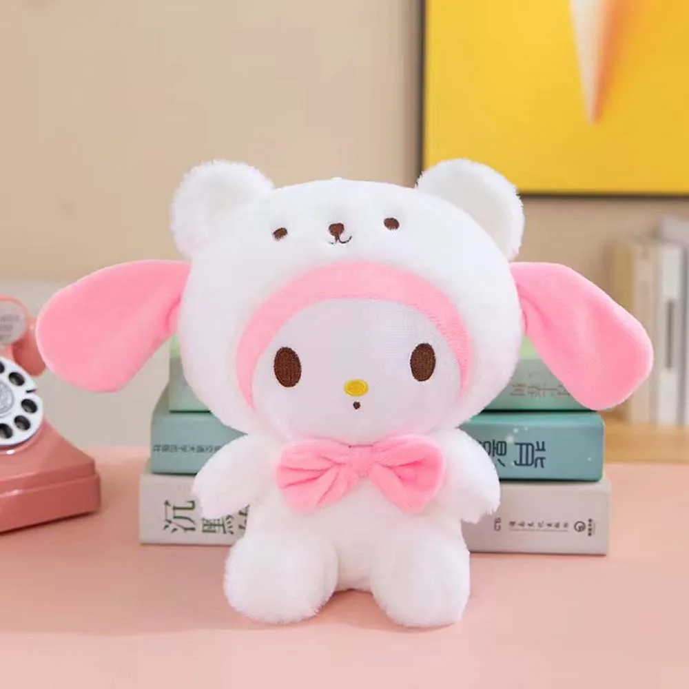 25cm Kawaii Sanrio Plush Doll Tos Hello Kitty My Melody Kuromi Anime Cinnamoroll Cartoon Animal Stuffed Decoration Gift For Kids