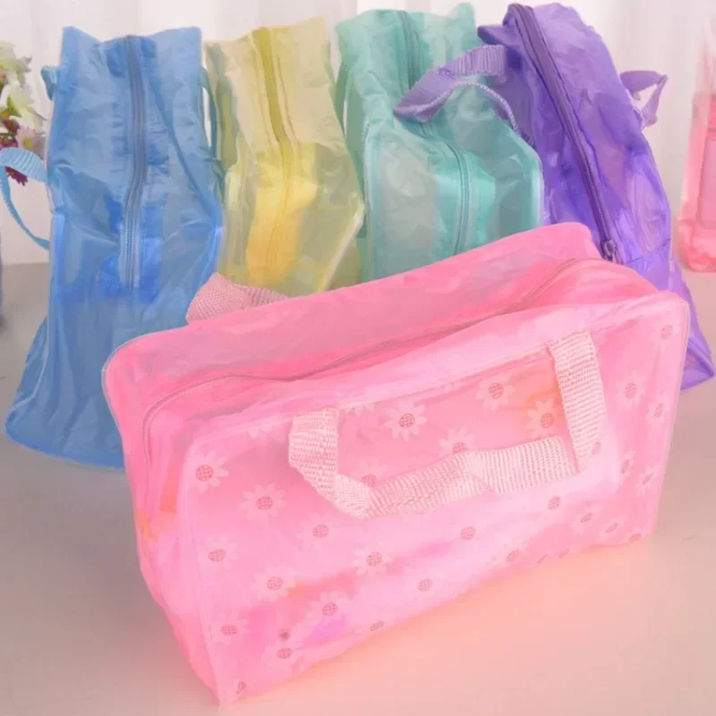 1PC Cute Bag Travel Storage Bag Floral Transparent Rainproof Cosmetic Bag Toiletry-Bag Bath Supplies Travel Storage Bags