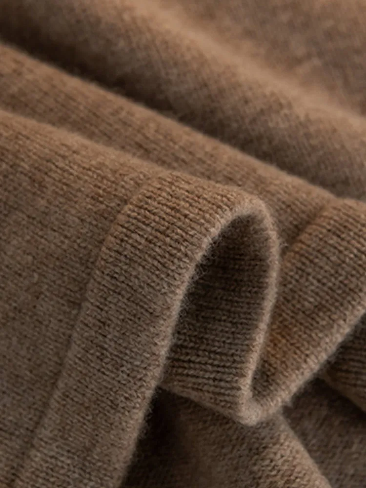 Comfortabele pure kleur Dstring hooded Svel Midi gebreide wollen trui voor dames Faionable gelaagdheid vestrok