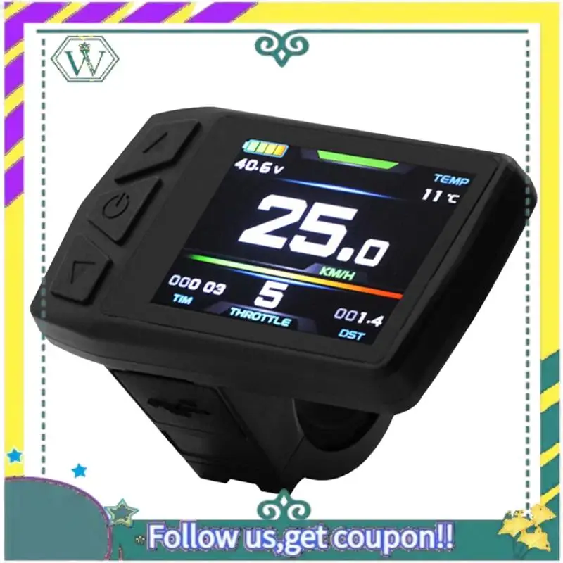

Upgraded Ebike Display For KT TF01U 24V 36V 48V Intelligent Colorful LCD Meter Waterproof Joint Electric Bicycle Meter