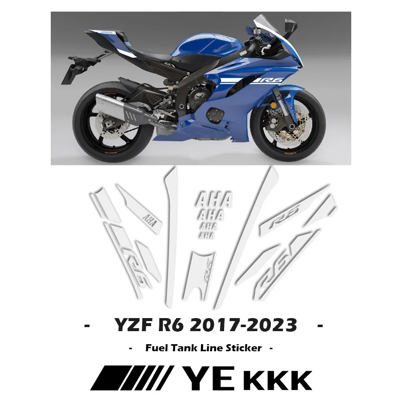 

Fairing Shell Sticker Decal Whole Car Line All LOGO R6 2017-2023 For YAMAHA YZF-R6 YZF R6 600 17 18 19 20 21 22 23