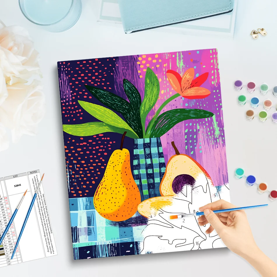 GATYZTORY Painting By Number Adults For Beginner Art Stuff Paintings On Number Still Life Home Decor Pictures diy Color Markers