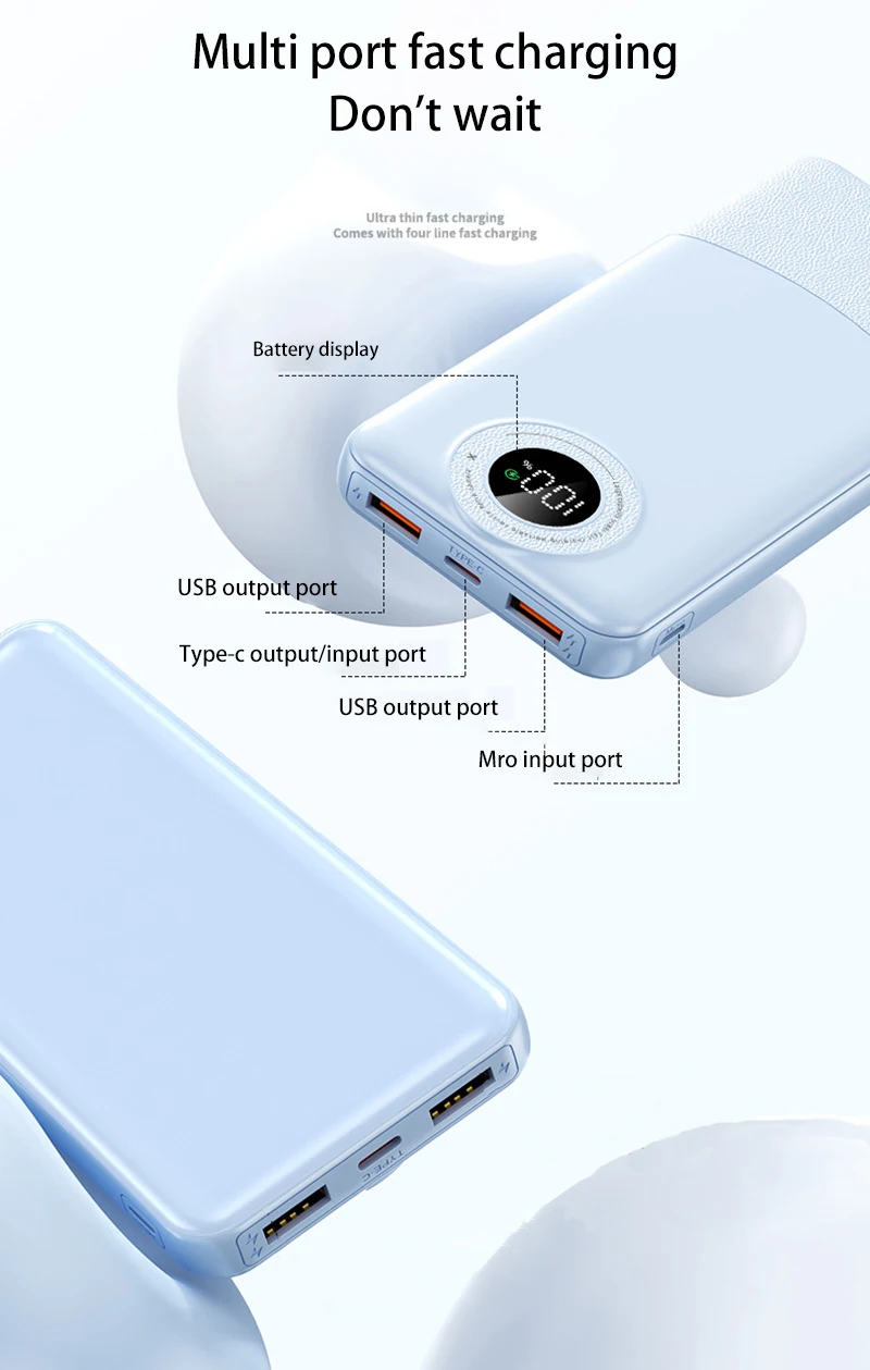 Batería externa portátil de carga superrápida, Banco de energía de 200000mAH, 120W, pantalla Digital de capacidad ultralarga para energía móvil