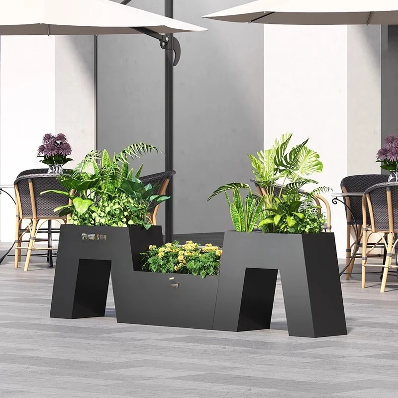 

Outdoor flower box Combined pot Outdoor partition rack Commercial street Flower slot Planting Sales department Garden gardening