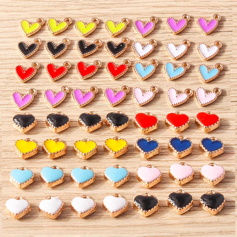 Tusember 30 قطعة/الوحدة المينا لطيف صغير الحب القلب سحر لصنع المجوهرات انخفاض القرط سوار اليدوية الحرفية DIY بها بنفسك اكسسوارات