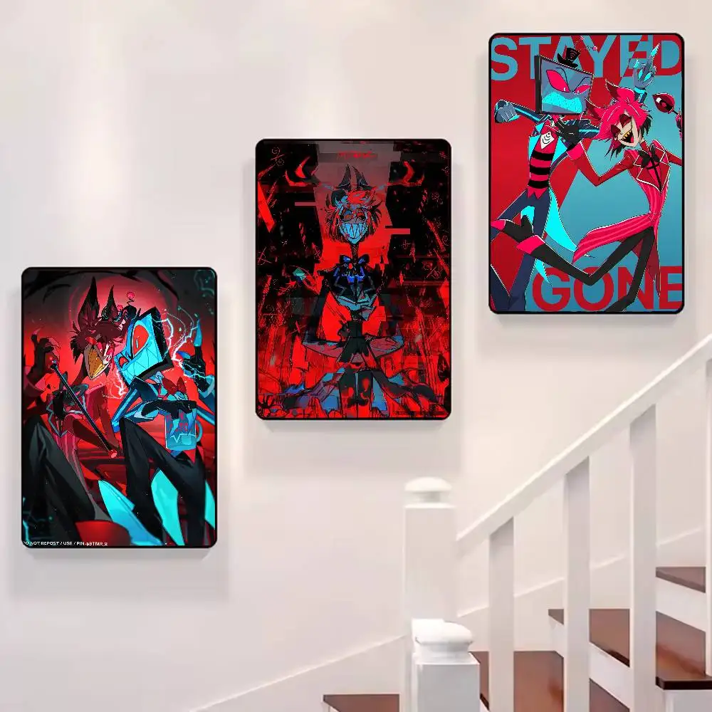 ملصق H-HazbinS H-Hotel Alastor HD جدار لاصق فني مقاوم للماء لغرفة المعيشة المنزلية وغرفة النوم والديكور الجمالي #3