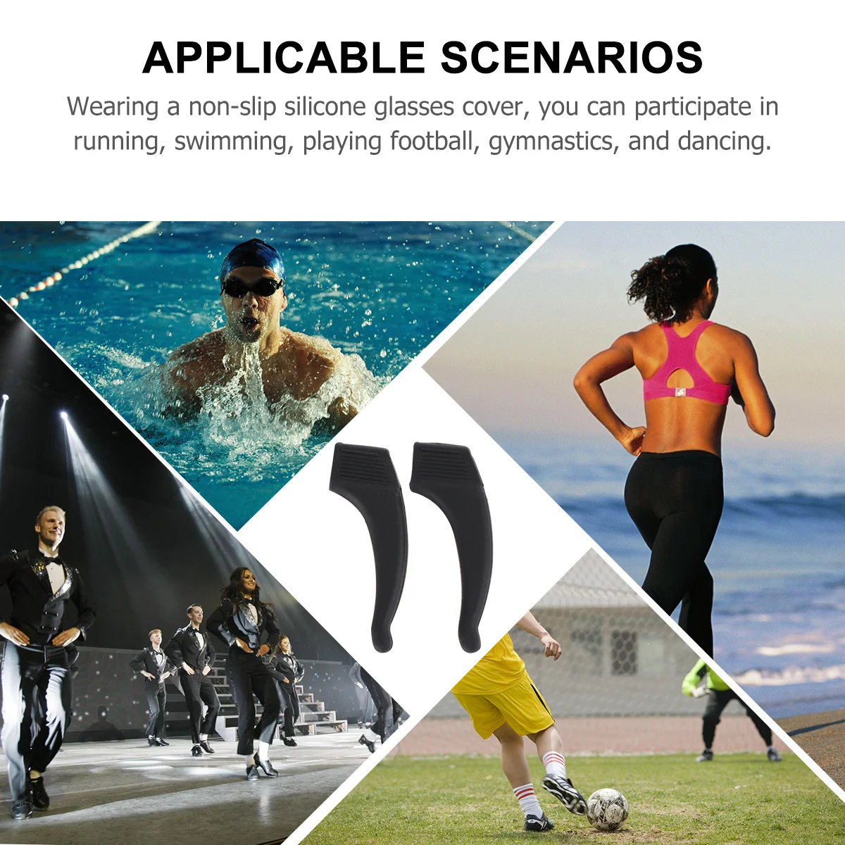 المضادة للانزلاق الأذن السنانير سيليكون كم للنظارات غطاء غير قابل للانزلاق أجزاء النظارات صالح لتشغيل ركوب تسلق تصفح #6