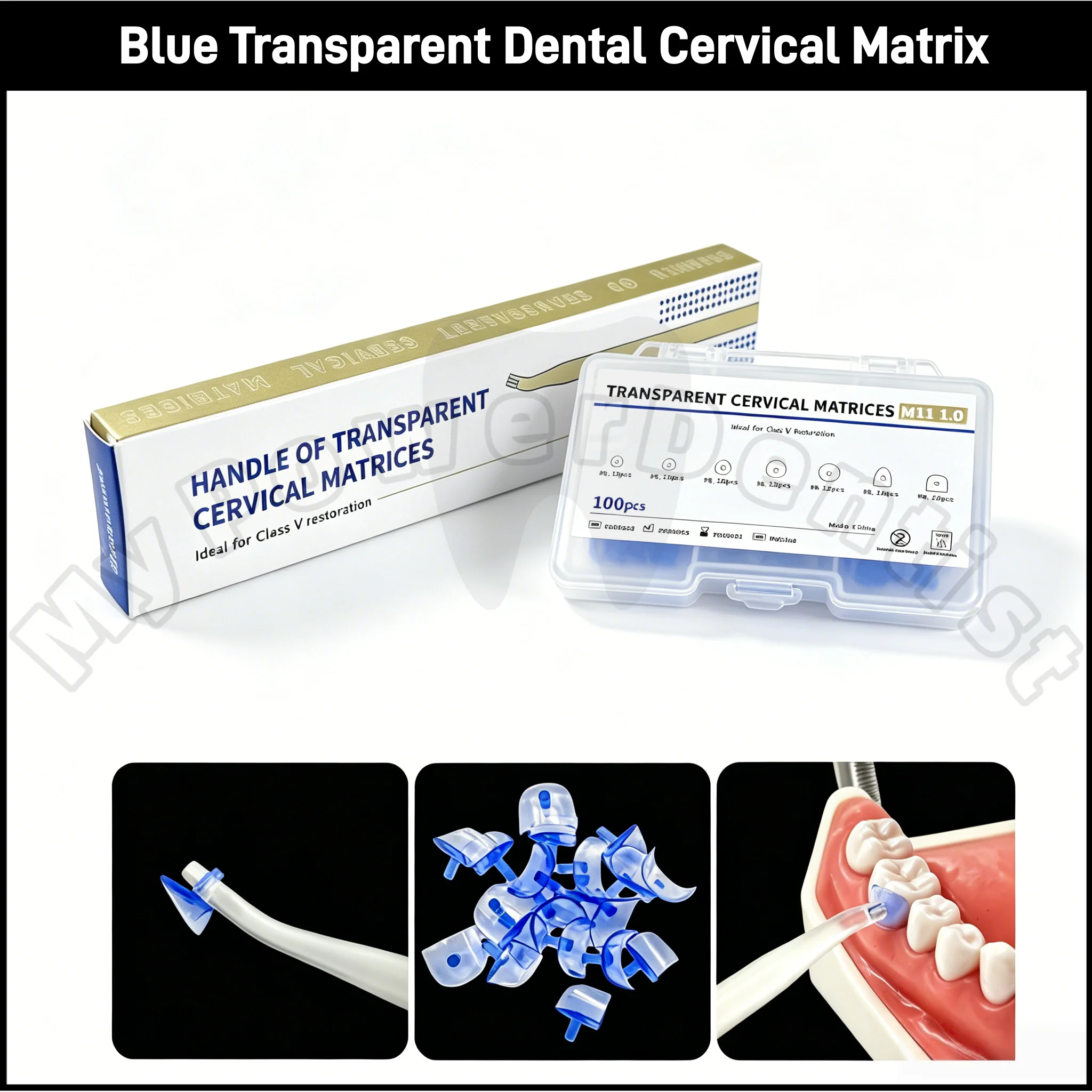 Blue Transparent Dental Cervical Matrix Composite Gingival Retractor Matrices