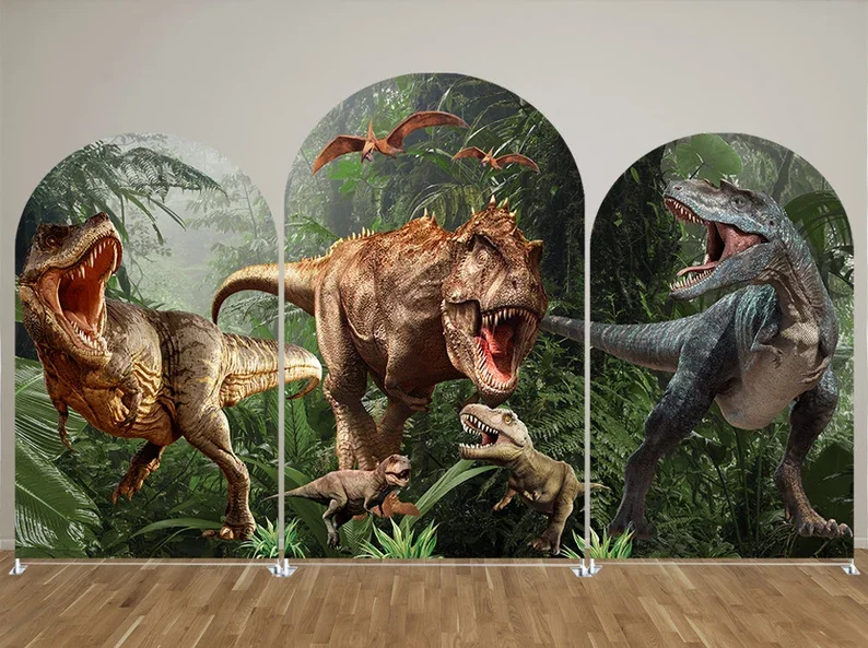 

Mehofond Dinosaur Jungle Arch Wall Cover Boys Birthday Party Arched Backdrop Stretchy Covers Baby Shower Cake Table Decor Props