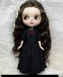 1pcs gothic style clothes blythe doll outfit one dress 1/6 30cm(Fit for Pullip,Ob22/24/26, Licca)