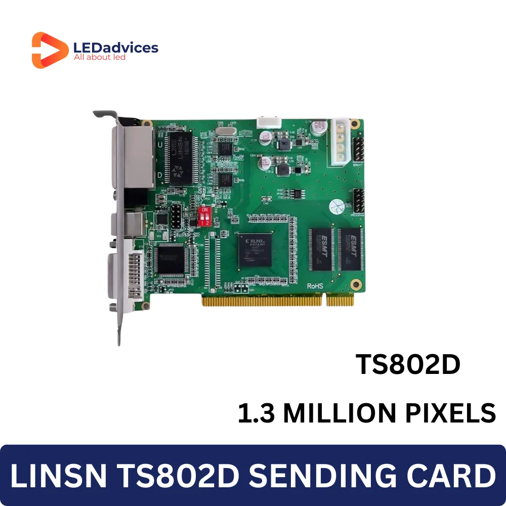 Best Price Linsn TS802D Sending Card Full Color LED Controller Sender 2 Ethernet Ports LED screen Display Novastar MSD300-1