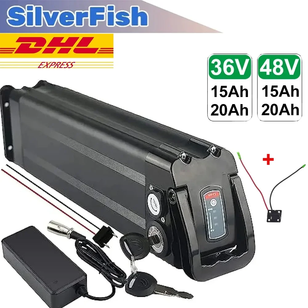 

Silverfish Battery 48V 20Ah For Electric Bike Battery 1000W 750W 36V Lithium ion Bicycle Battery Pack with Charger