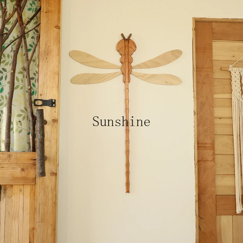 

Original solid wood dragonfly pick-up rod drying rack creative wall decoration