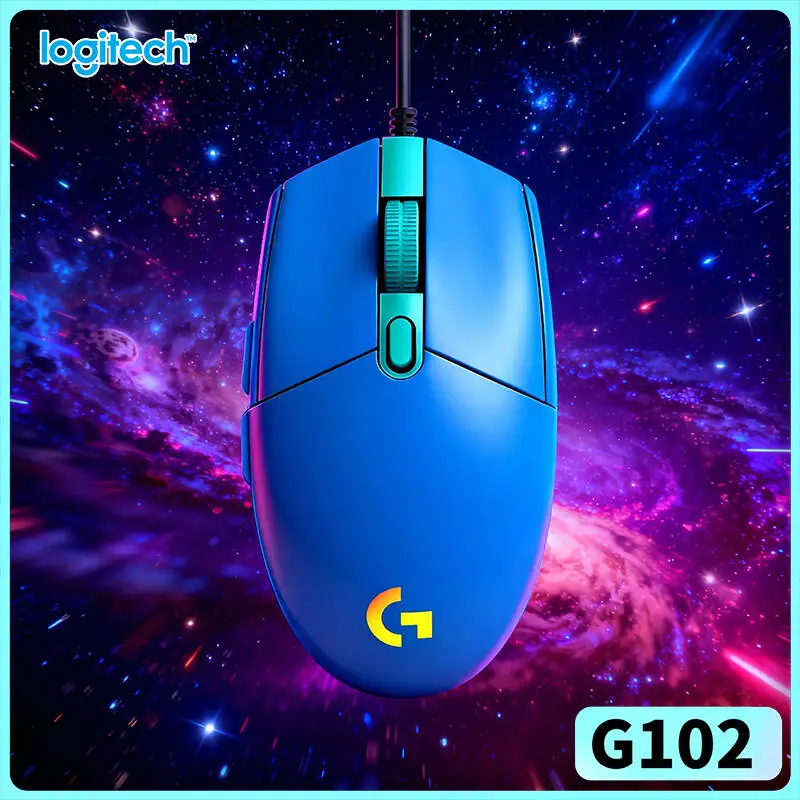 Logitech G102 Compact Optical Mouse, Wired RGB, 6 Customizable Buttons, Portable Design G402/G203/M100R