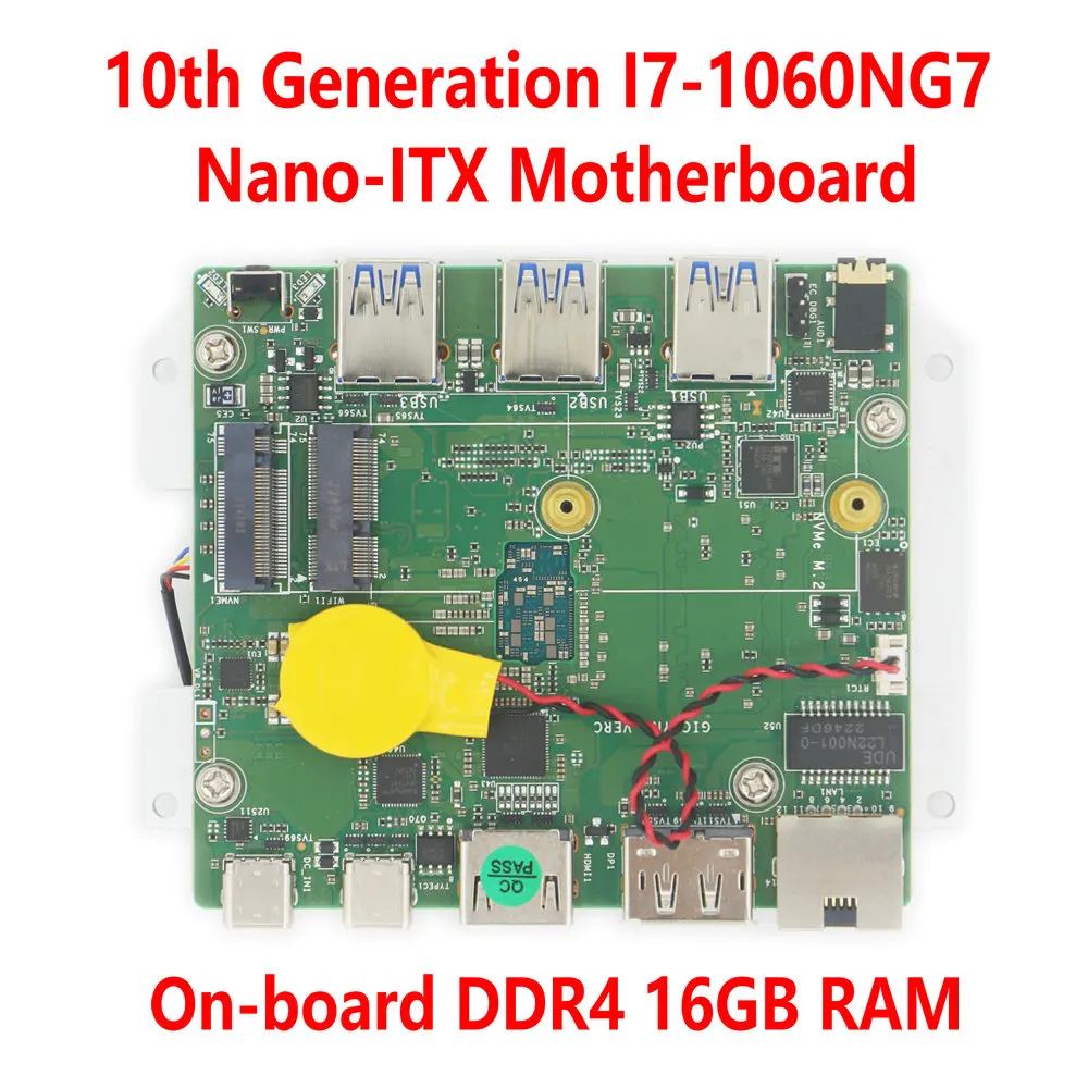 

New Portable Pocket computer motherboard Intel 10th Gen i7 1060NG7 i5 1030NG7 NANO-ITX mini industrial control mainboard