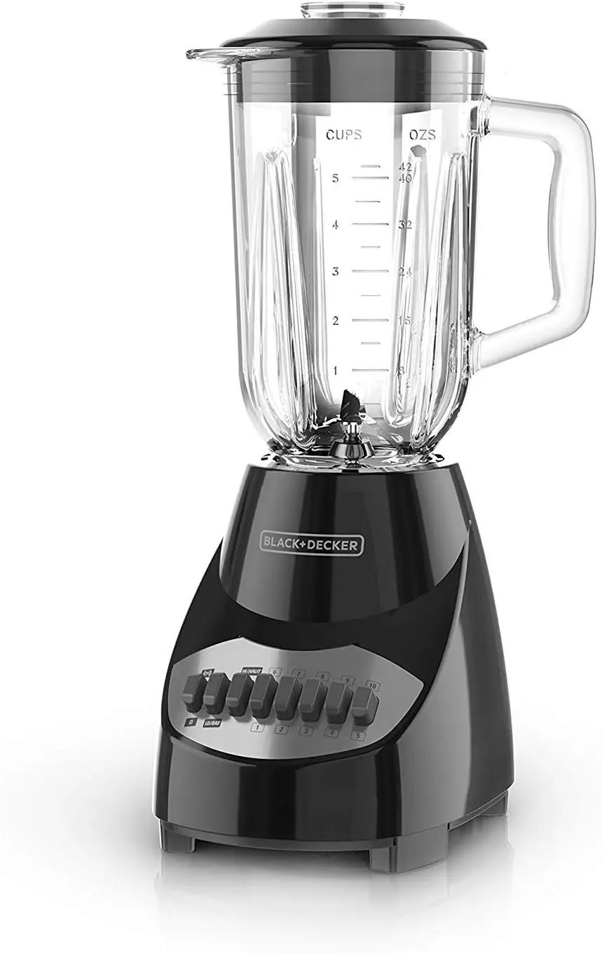 6-Cup Glass Blender with 10 Speeds, 550W Power, Dishwasher Safe Parts for Smoothies & Soups