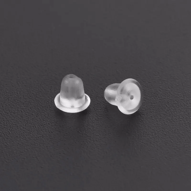 100 teile/los Klar Weiche Silikon Gummi Ohrring Rückseiten Sicherheit Kugel Stopper Gummi Schmuck Zubehör DIY Teile Ohr Einstecken – Detail 1