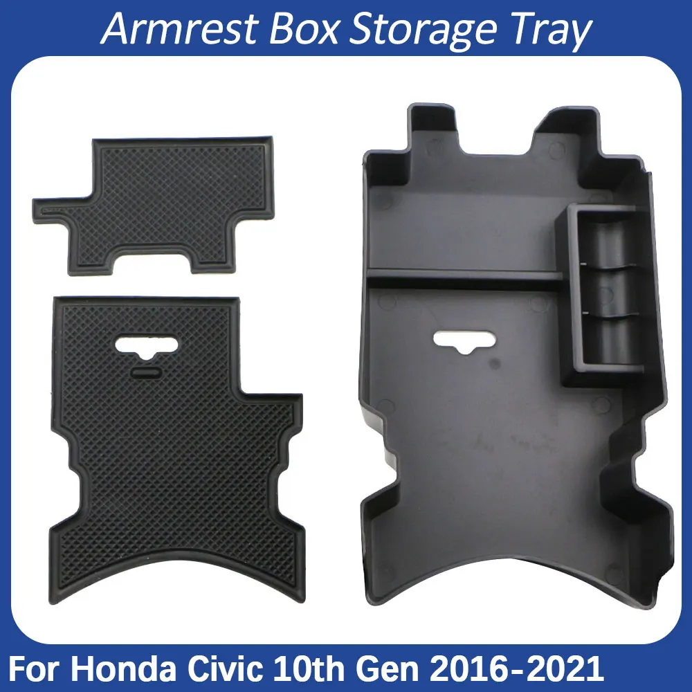 Car Armrest Storage Box for Honda Civic 10th Gen 2016 - 2021 Organizer Tray Stowing Center Console Container Box Accessories