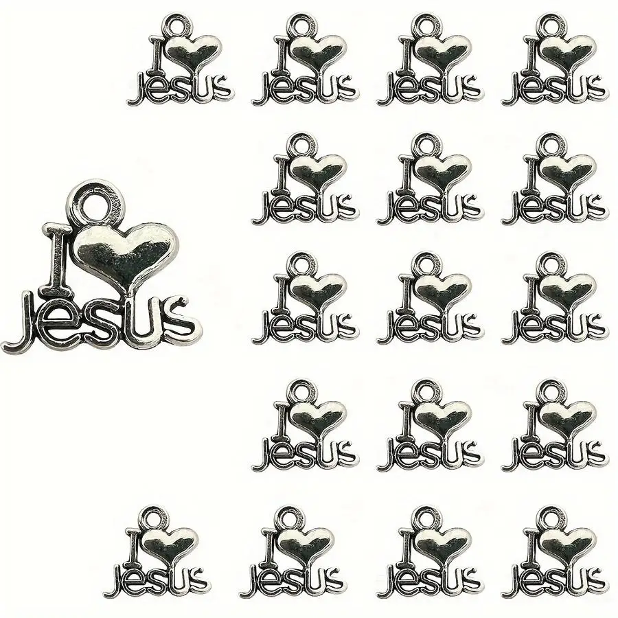 1/5/10/20/50/100pcs Antique Silver-Toned Hearts and Religious Charms - Alloy Pendants for Jewelry Making, Necklaces, DIY Gifts -