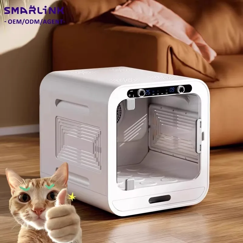 Professional 72L Pet Dryer Box for Cats Dogs Quiet 40dB Drying Auto Temp Humidity Control Made of Durable Plastic