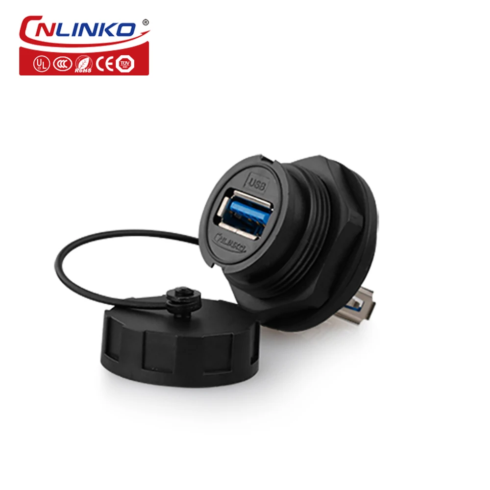

CNLINKO Водонепроницаемый USB3.0 A Гнездовой разъем для крепления на панели USB-разъем
