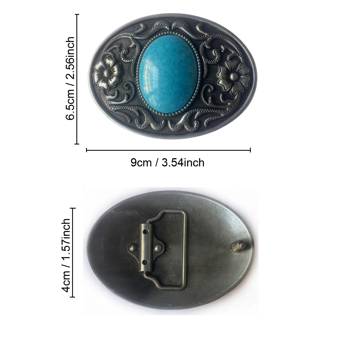Oval Beautiful Flower Shape Style Men's Belt Buckle
