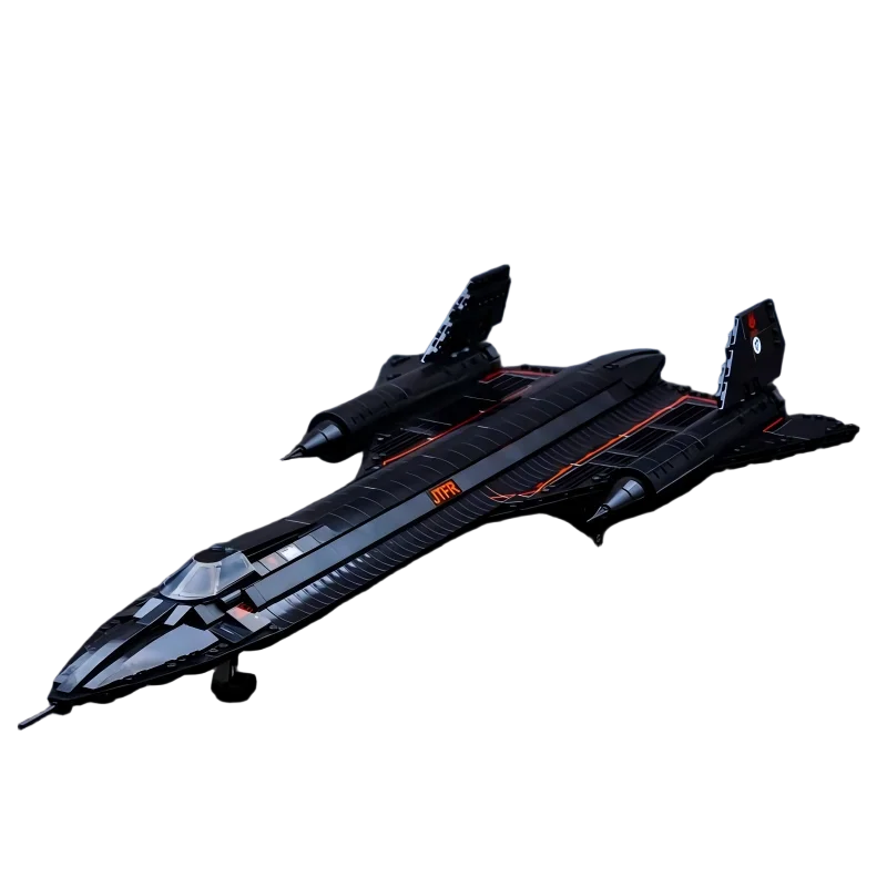 Military Series MOC Fighter SR-71 Blackbird Assemble Building Blocks Airplane Model Originality Brick Collector Sets Toy Gifts