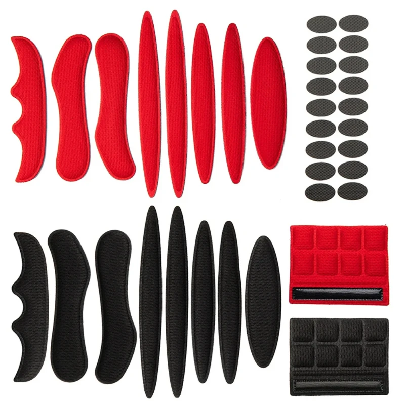 27 יח'\סט קסדה ערכות ריפוד אטומים ספוג אוניברסלי החלפת קסדה כריות מחצלות עבור אופנוע אופניים קסדות