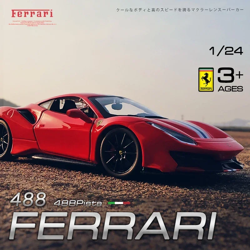 Bburago 1:24 Ferrari 488 PIsta Supercar SF90 LaFerrari Alloy Car Model Diecasts & Toy Vehicles Collect Car Toy Birthday gift