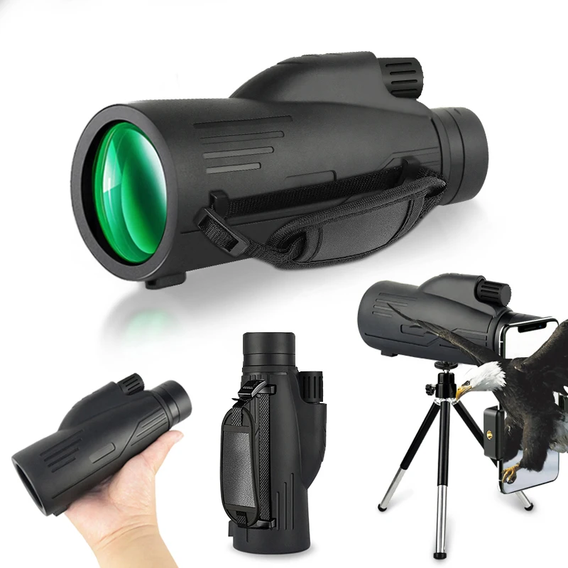 12X50 Powerful Monocular Military Telescope 50MM Large Caliber Dustproof Antifog Handheld Monoculars for Hunting Camping