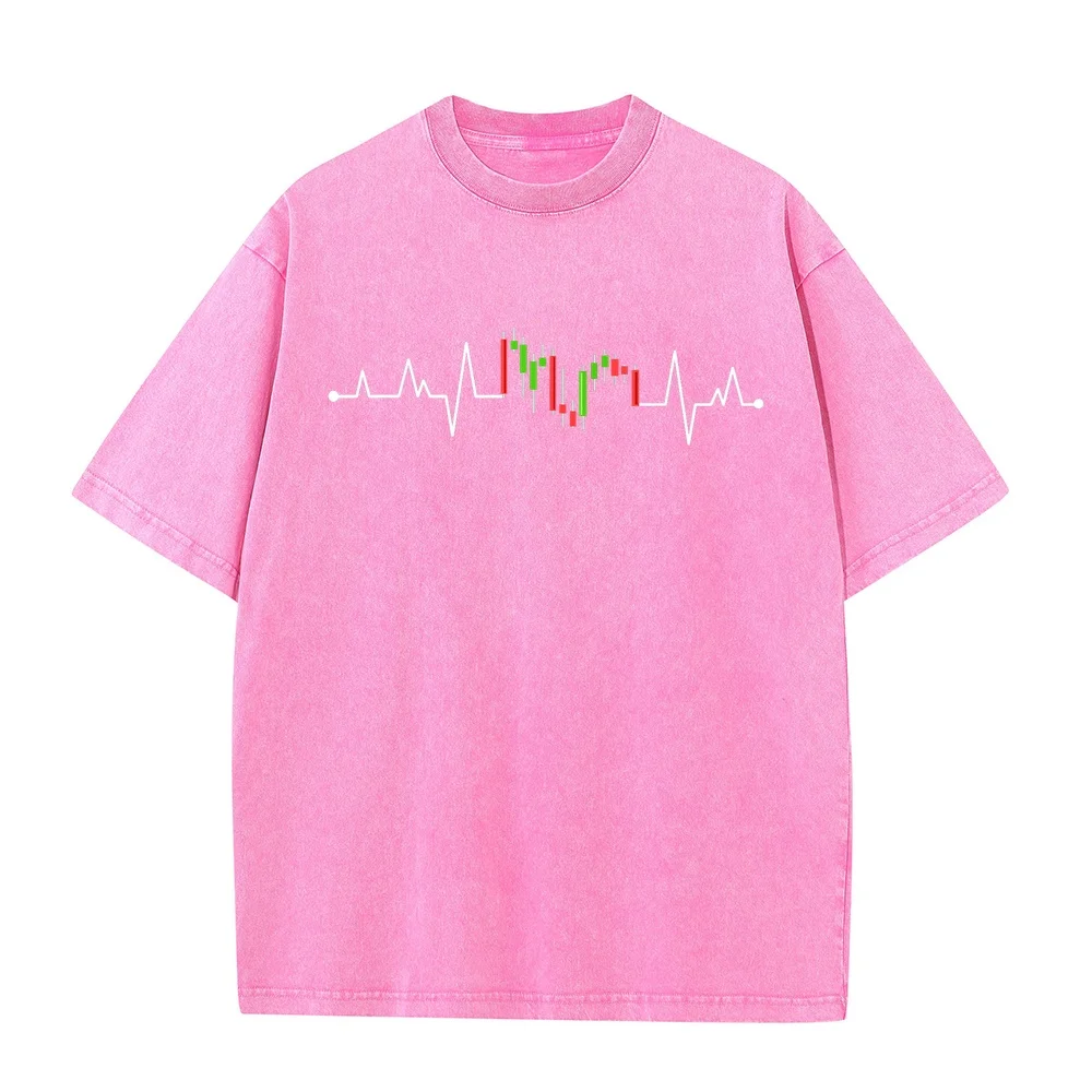 Day Trading Stock Exchange Share Price Heartbeat Trader T-Shirt 남성티셔츠 Aliexpress France Basic Men Tee Breathable Unisex Funny