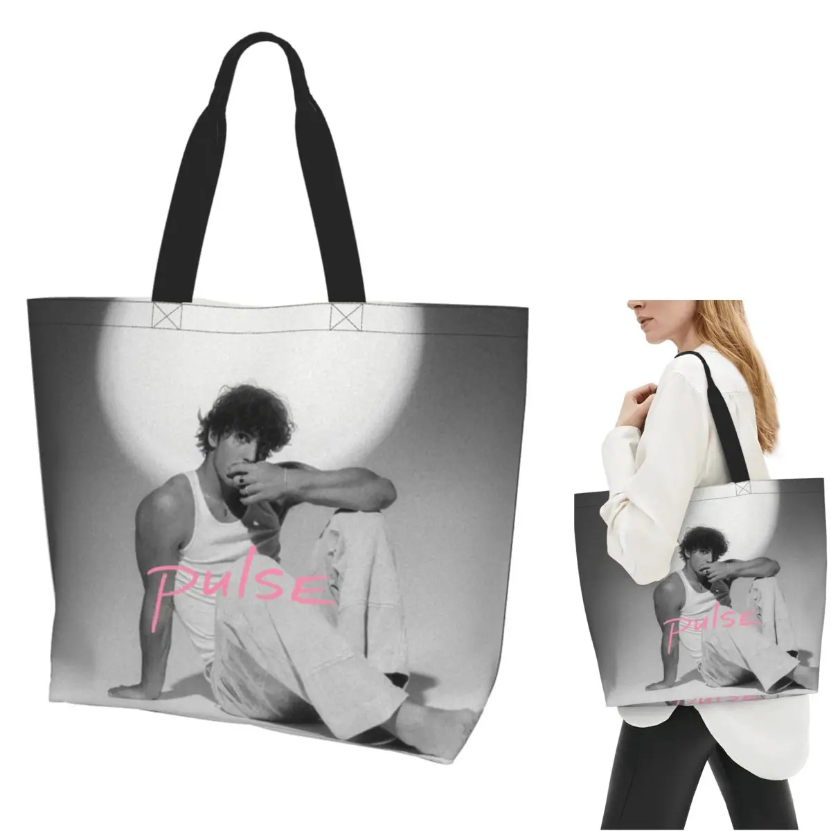 

Benson Boone Сумка-тоут для покупок Холщовая сумка на плечо большой вместимости Сумка-шоппер для продуктов для женщин