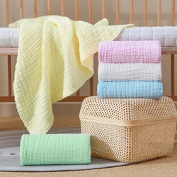 Six Layers of Pure Cotton Gauze Solid Color Bath Towel Soft Skin Absorbent 105*105cm