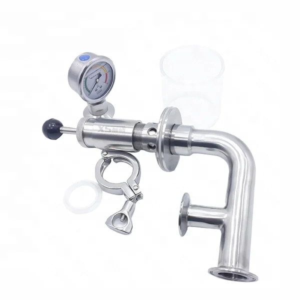SS316 Stainless Steel Homebrew Compass Air Release Valve Manual Sanitary Spunding Beer Pressure Gauge for Water Exhaust Valve