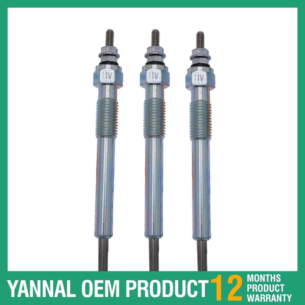 Competitive Price 3 PCS Glow Plug 129008-77800 For Yanmar Engine 3TNV88 3TNV88-BDCR 3TNV88-BPYB