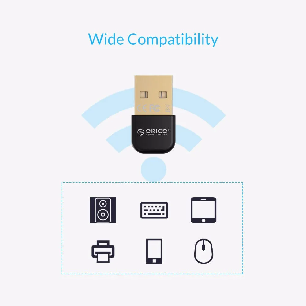 ORICO Sub-brand QIC USB nirkabel Bluetooth kompatibel 4.0 adaptor USB Dongle pemancar penerima untuk PC Speaker Mouse nirkabel