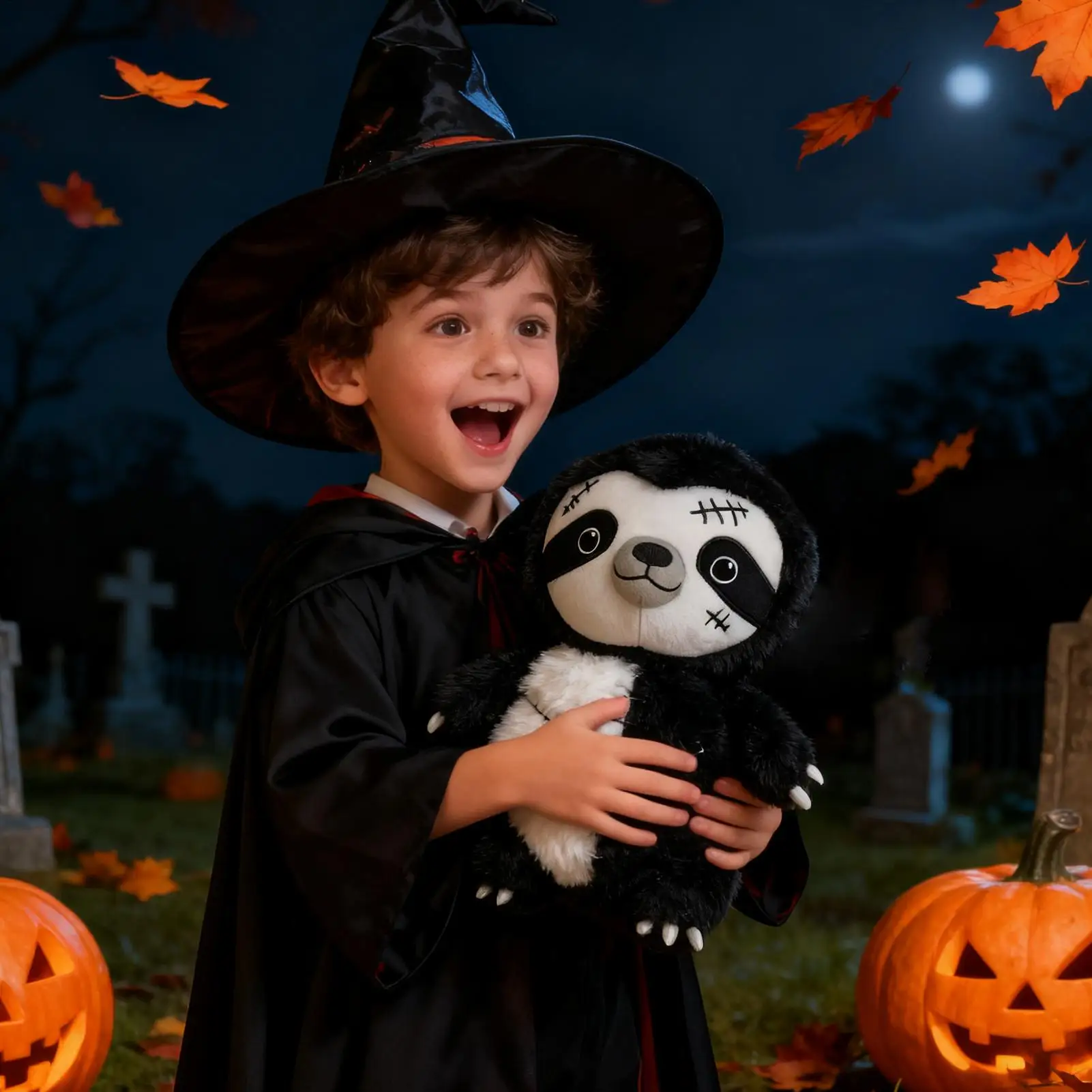Animal relleno de perezoso, muñeco de peluche de Halloween de 11 pulgadas, muñeco de Animal suave para adolescentes y adultos, coleccionistas, dormitorio, sala de estar, coche de estudio