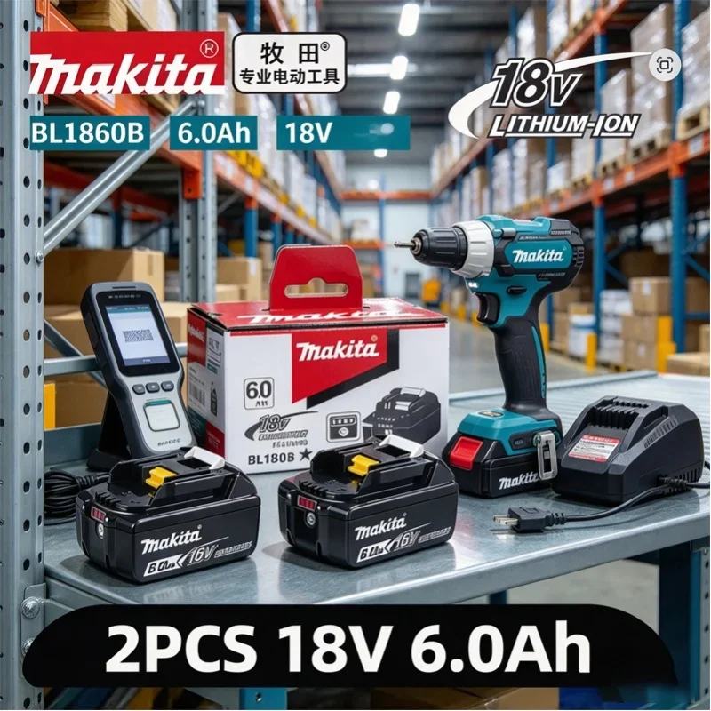 Original Makita 9,0Ah 5/6,0Ah 2026 Bestseller-Akku für 18V-Werkzeuge, Austauschbar für Dhr202 Djv182 Ddf487 Dtw700 Dga404 Dtd173