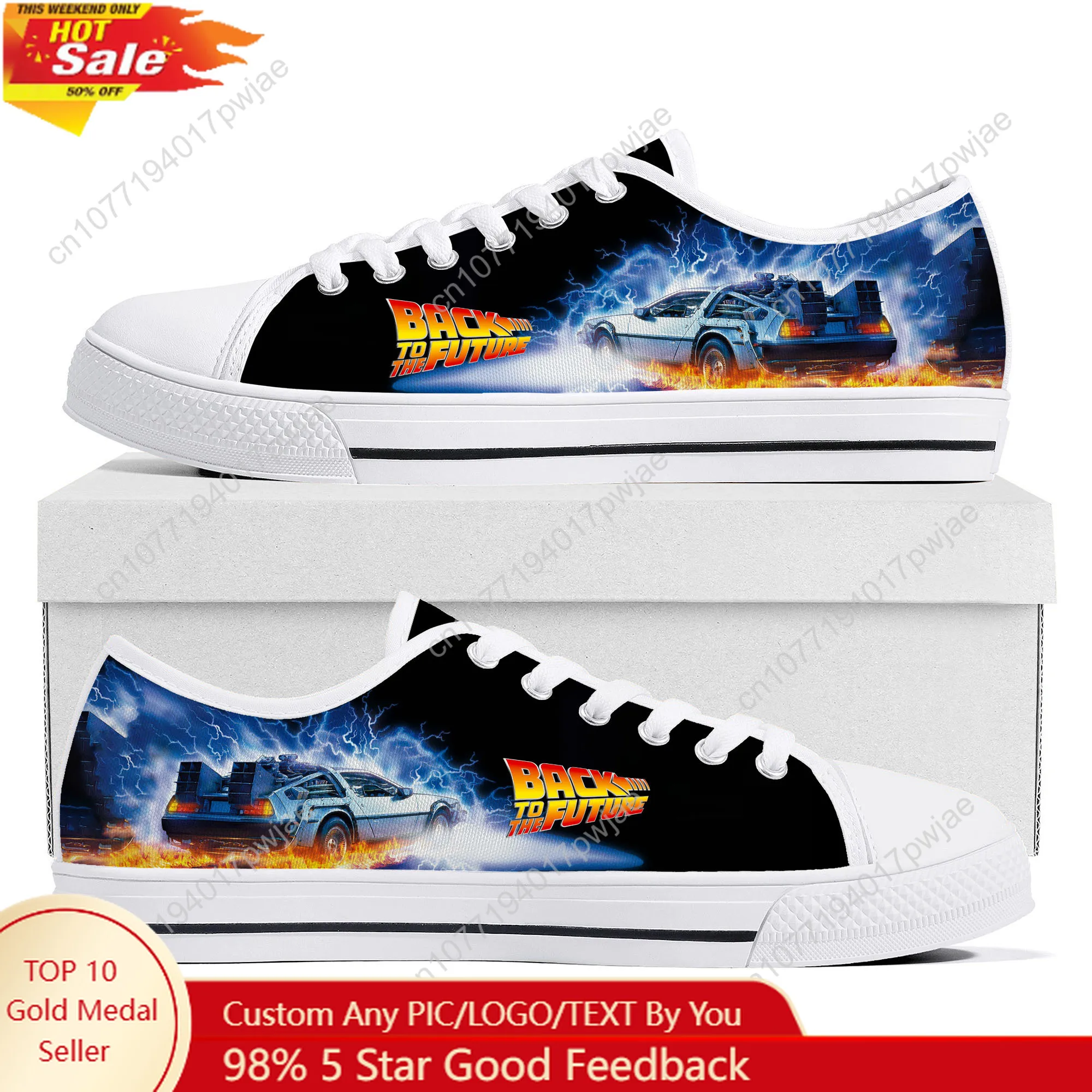 العودة إلى المستقبل أفلام الخيال العلمي منخفضة أعلى أحذية رياضية مسطحة خفيفة الوزن للرجال والنساء من القماش الكاجوال