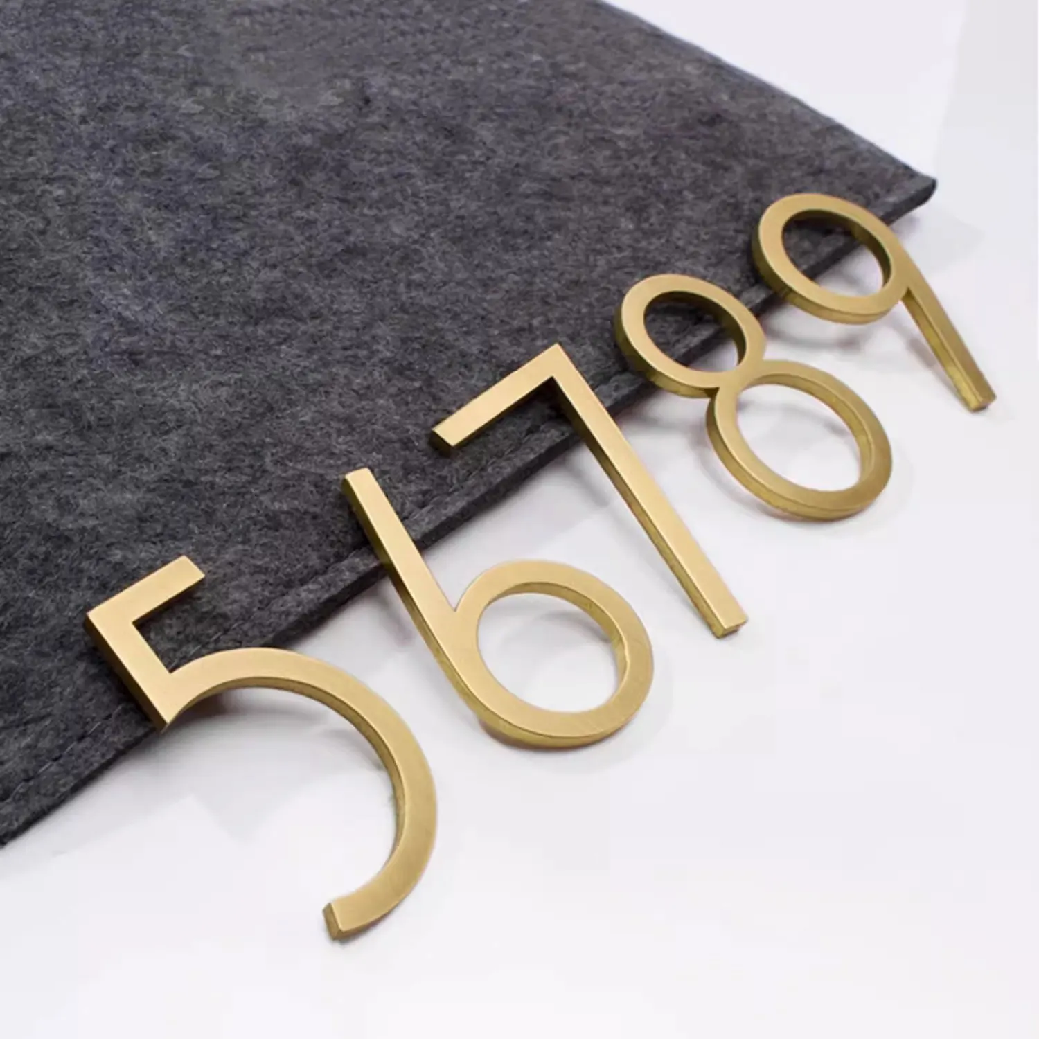 1 PC Solid Brass House Numbers with Backing Adhesive Gold Apartment Door Hotel Room Number 6CM
