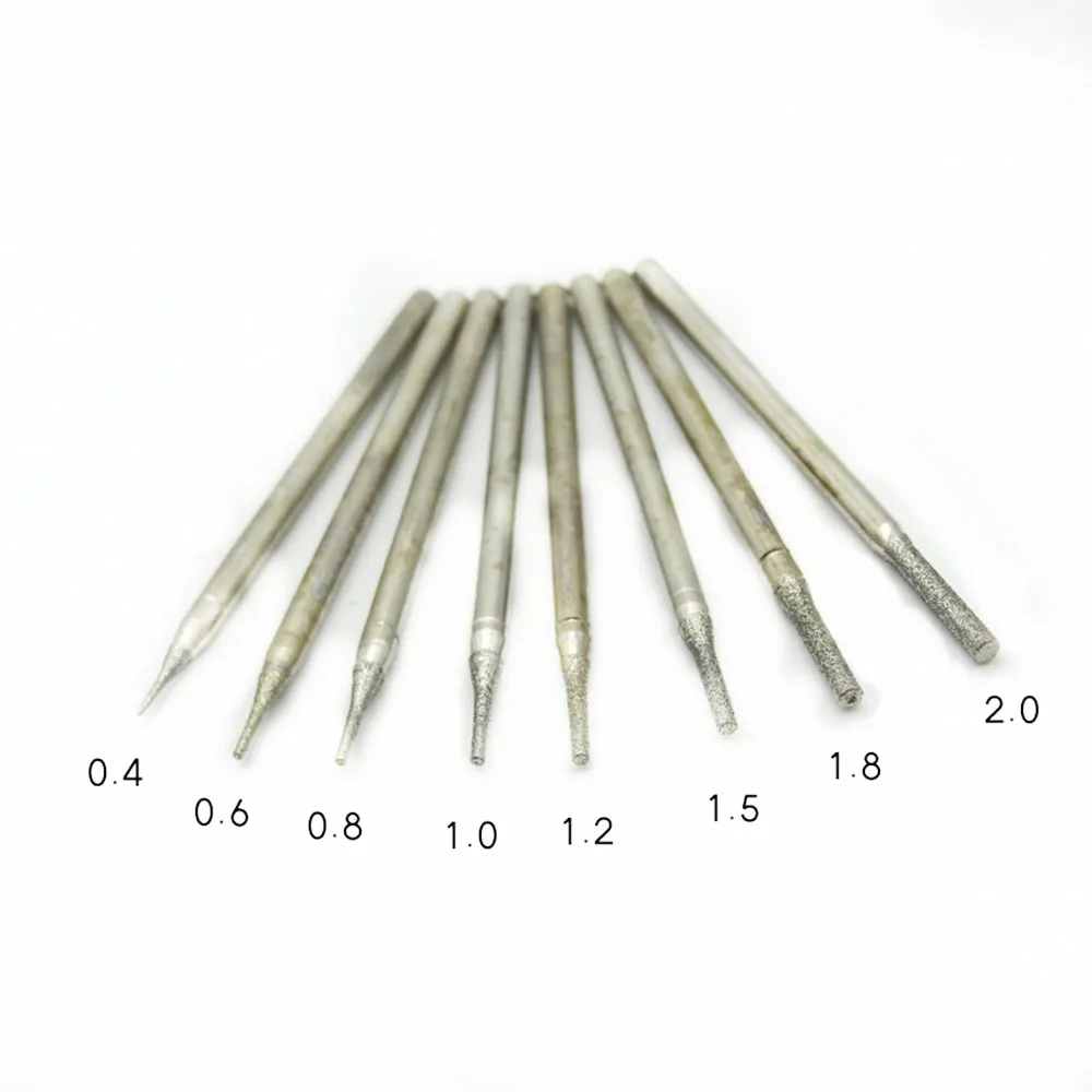 5/10 sztuk 0.4-2.0mm Dinmond szlifowanie cylindryczne wykrawania sztaba iglicowa igły ścierne 2.35MM cholewka do grawerowania narzędzi obrotowych