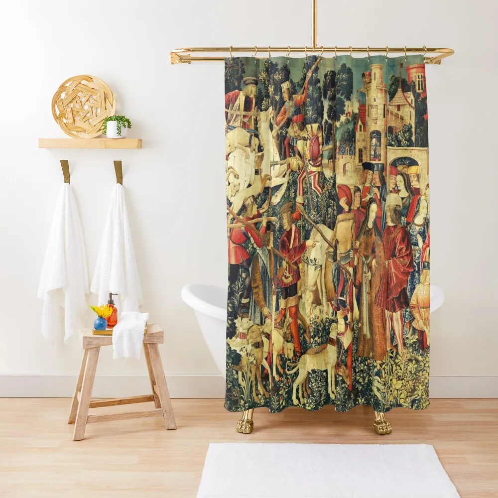 

Unicorn is Killed and Brought to the Castle Shower Curtain Modern Accessory Bathrooms Bathroom Accessories Curtain