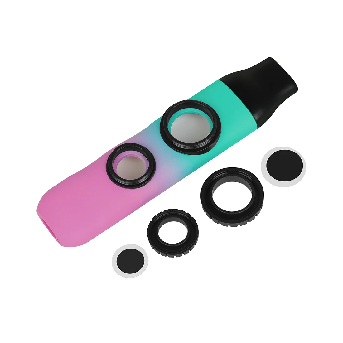 Kazoo Double Hole Design Portable Resin Kazoos Adjustable Tone Woodwinds Gradient Colors for Beginners Kid Children Gifts