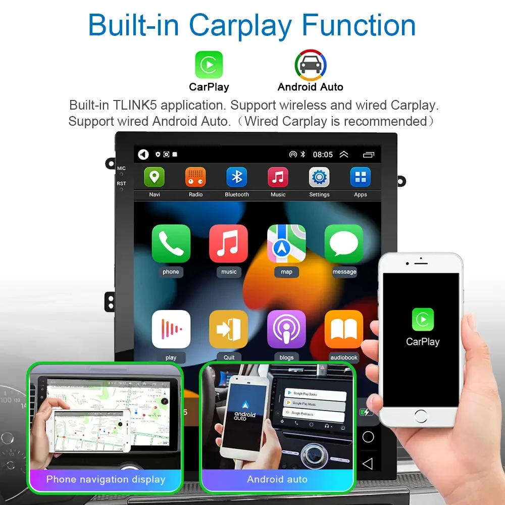 9.7 بوصة أندرويد 15 Carplay السيارات لجي إم سي يوكون شيفروليه تاهو الضواحي 2008-2012 راديو الوسائط المتعددة سيارة لتحديد المواقع والملاحة ستيريو #2