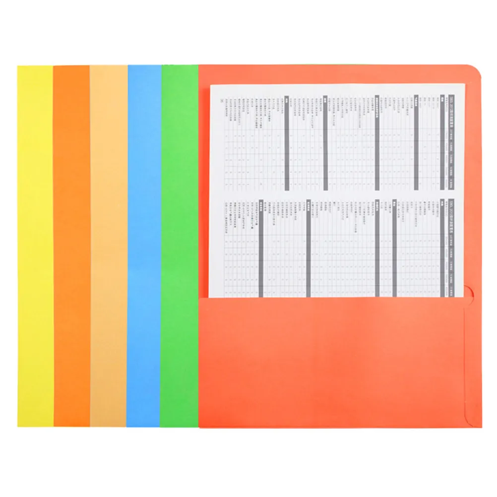 

6Pcs File Folder Colorful Paper 2 Pockets Multifunction Document Organizer Office School Study Project Presentation Folder