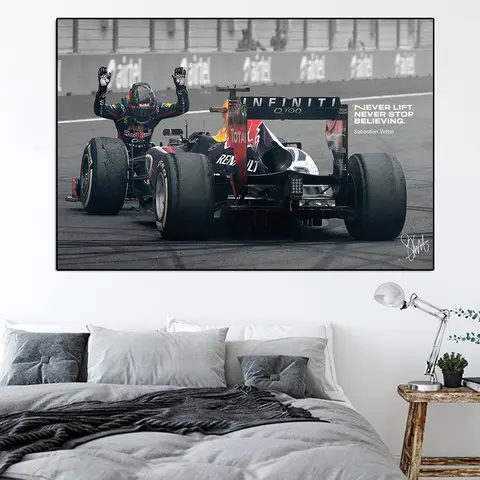 फॉर्मूला ग्रांड प्रिक्स विजेता वेट्टेल पोस्टर कभी न उठाएं कभी न रुकें विश्वास करने वाले रेसर प्रेरणादायक कैनवास पेंटिंग दीवार कला कक्ष सजावट 10 best sales सेबेस्टियन वेट्टेल - №8