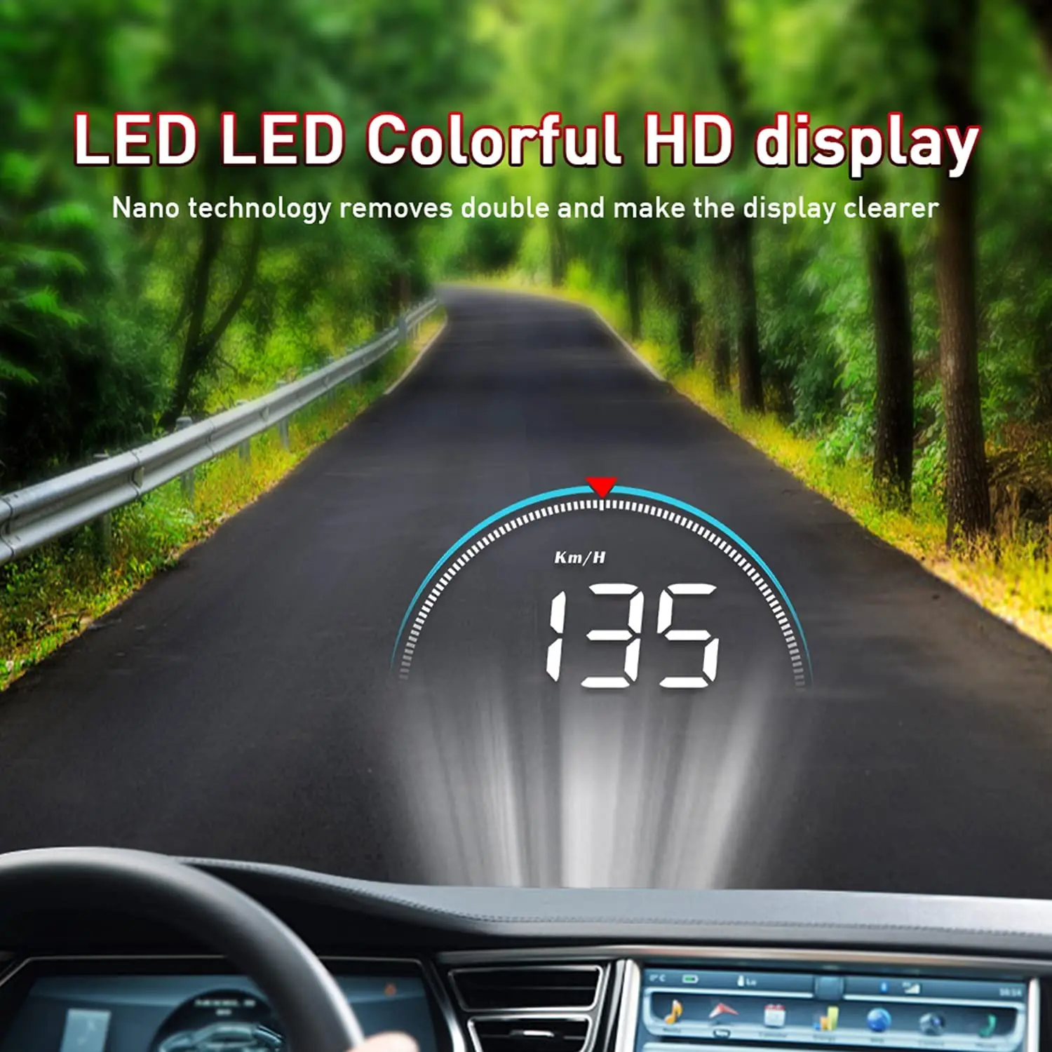 2023 M8 Car HUD Head Up Display OBD2 II EUOBD Overspeed Warning System Projector Windshield Auto Electronic Voltage Alarm